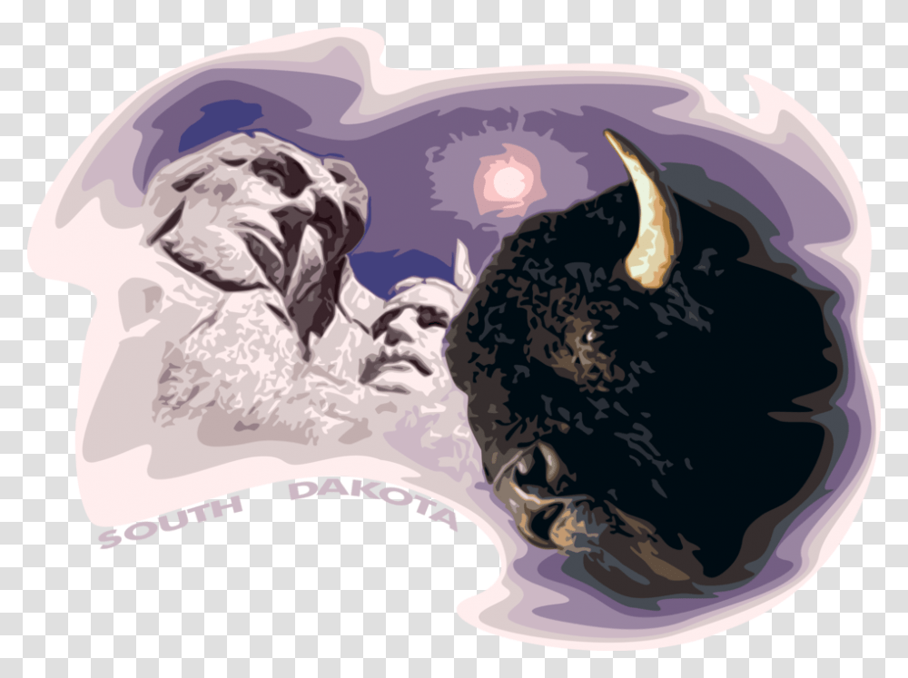 Vector Illustration Of South Dakota Mount Rushmore Illustration, Bull, Mammal, Animal, Cattle Transparent Png