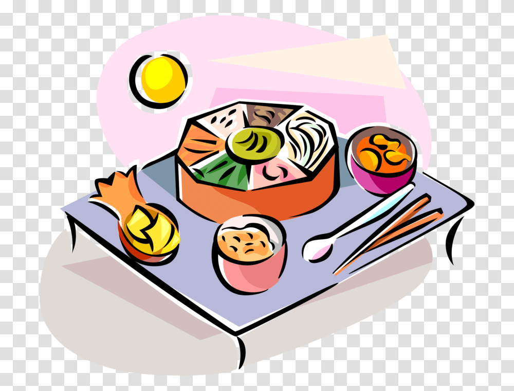 Vector Illustration Of South Korea Kimchi Cuisine Food, Bowl, Meal Transparent Png