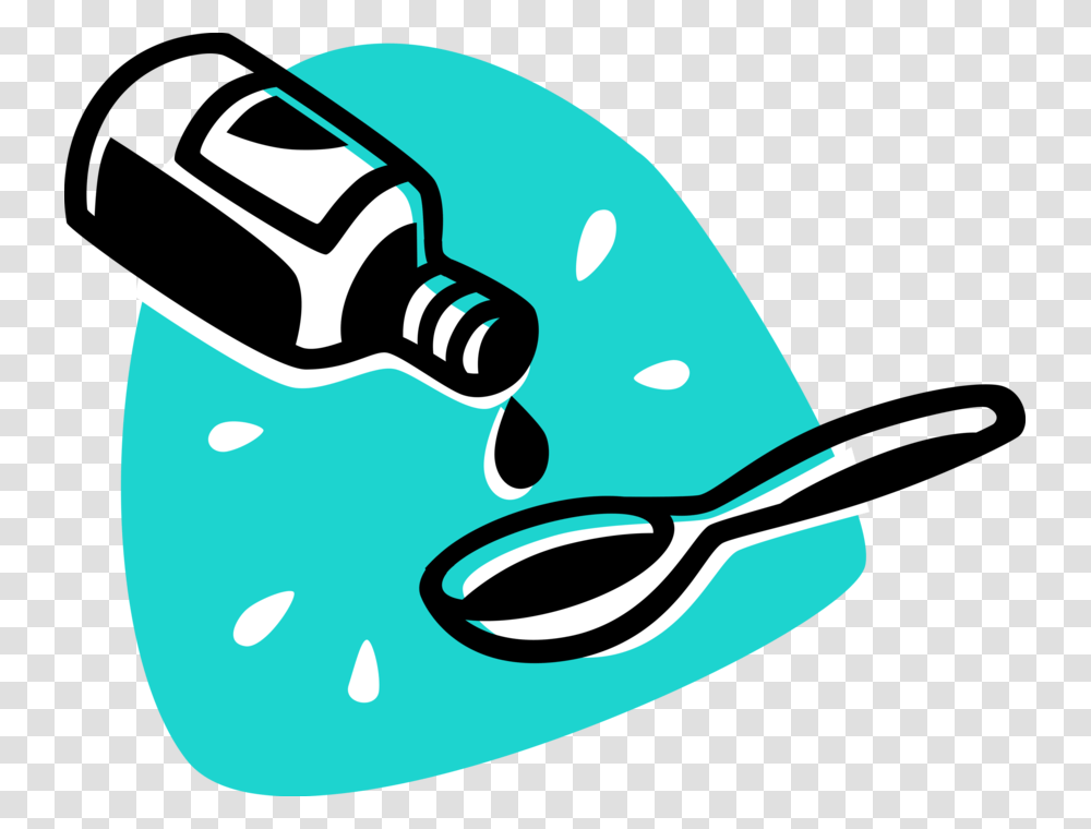 Vector Illustration Of Spoon And Medication Cough Syrup Cough Syrup Transparent Png