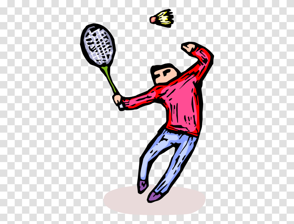 Vector Illustration Of Sport Of Badminton Player Swings, Person, Human, Sports, Juggling Transparent Png