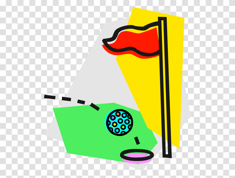 Vector Illustration Of Sport Of Golf Ball Goes Into, Flag Transparent Png