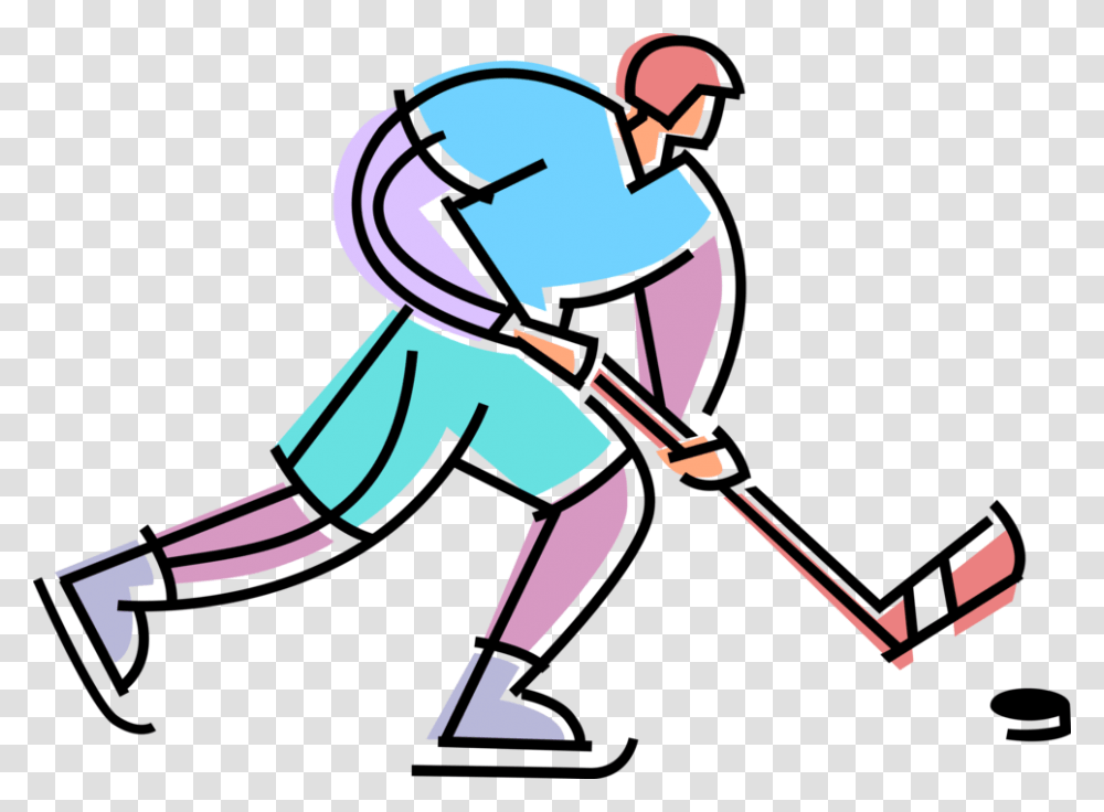 Vector Illustration Of Sport Of Ice Hockey Player Skates Jogador De Hquei No Gelo, Cleaning, Bow, Sports Transparent Png