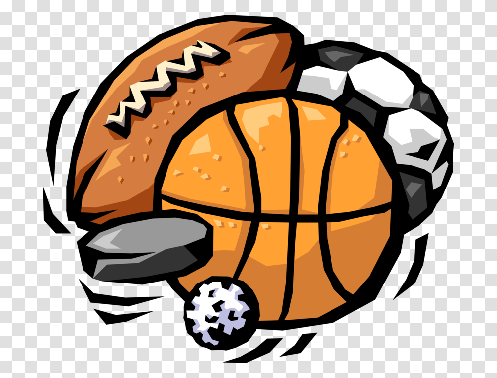 Vector Illustration Of Sports Balls With Football Sport Balls Cartoon, Burger, Food, Grenade, Bomb Transparent Png
