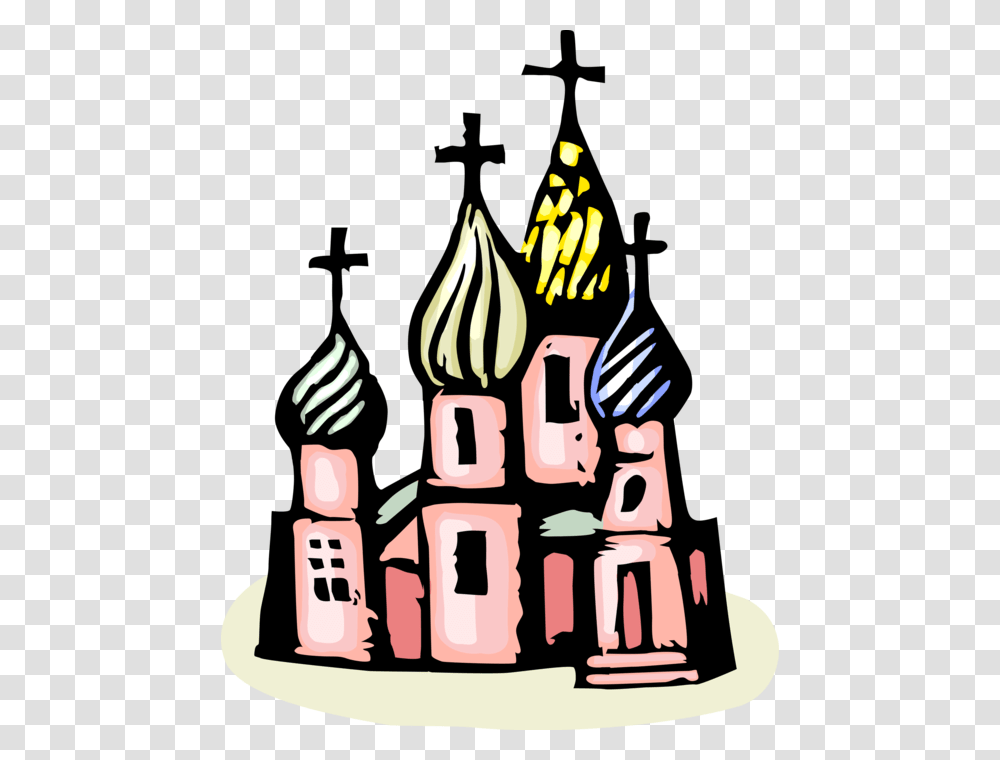 Vector Illustration Of St Basil S Christian Church Russian Building Clipart, Alphabet, Light Transparent Png