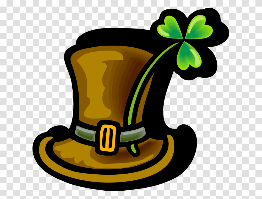 Vector Illustration Of St Patrick's Day Leprechaun St Patrick's Day Trevo, Hat Transparent Png