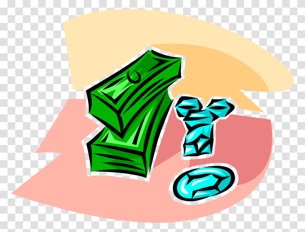 Vector Illustration Of Stacks Of Cash Money Dollars Illustration, Recycling Symbol, Logo Transparent Png