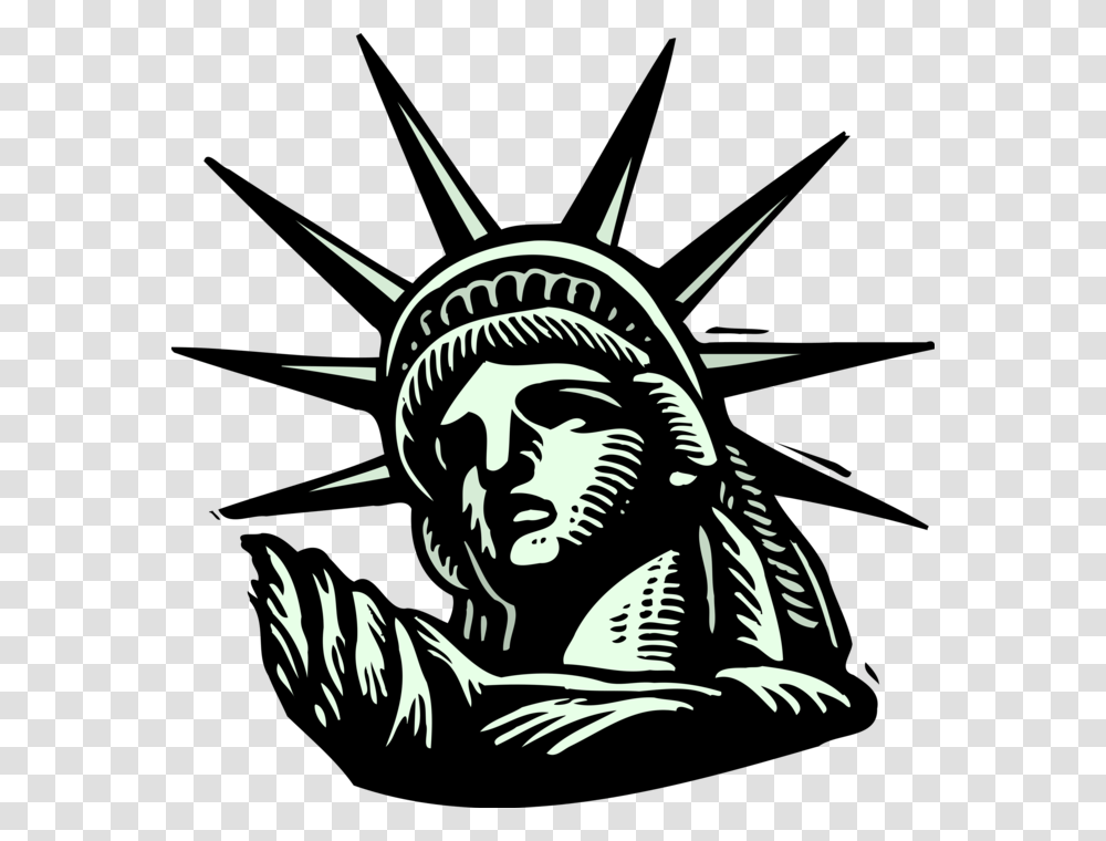 Vector Illustration Of Statue Of Liberty Colossal Neoclassical, Person, Stencil, Poster, Advertisement Transparent Png
