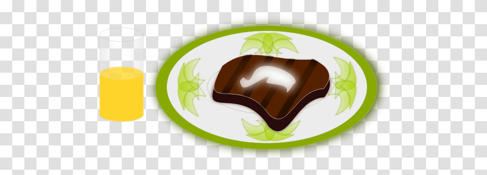 Vector Illustration Of Steak And Orange Juice Meal Chocolate, Food, Dessert, Dish, Sweets Transparent Png