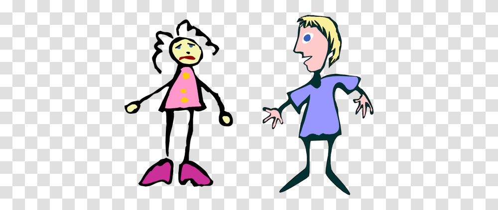 Vector Illustration Of Stick Figures Kids, Person, Snowman, Outdoors Transparent Png