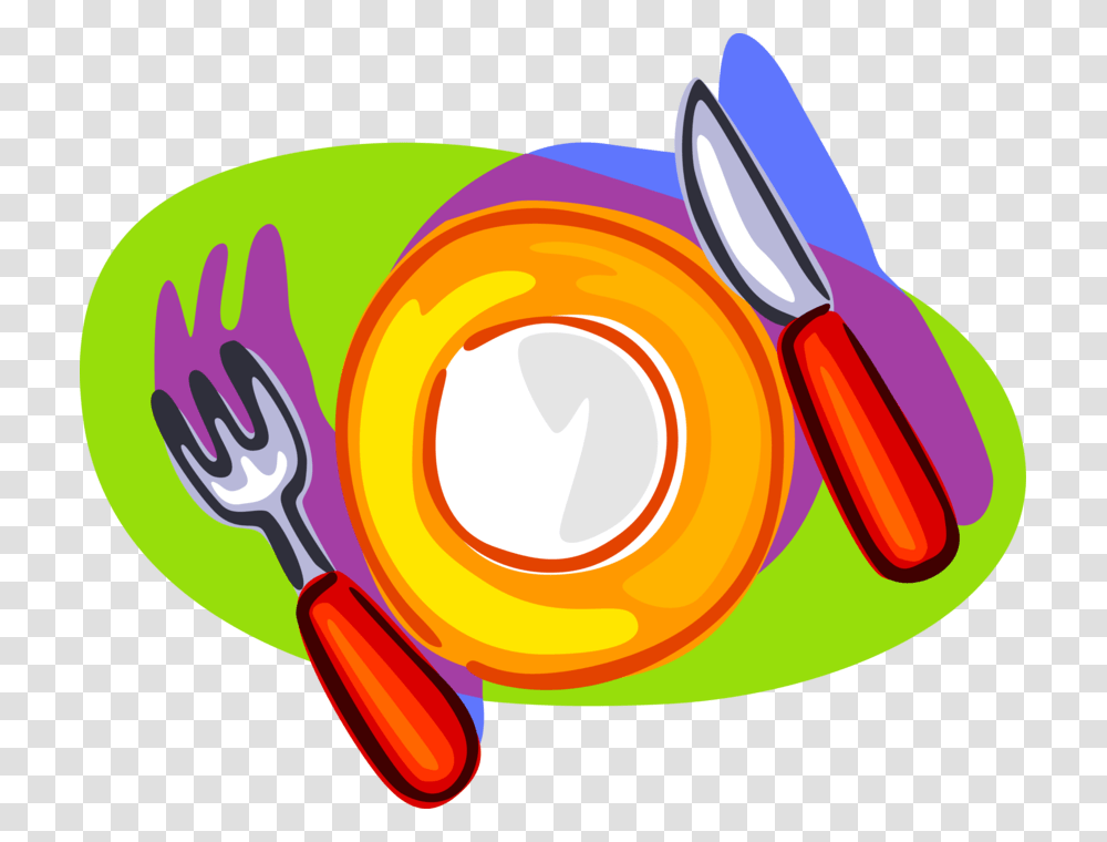 Vector Illustration Of Table Place Setting With Plate Dinner Plate Plate Clipart, Fork, Cutlery, Food, Spoon Transparent Png