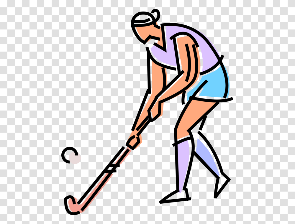Vector Illustration Of Team Sport Of Field Hockey Player, Sports, Croquet, Curling, Cricket Transparent Png
