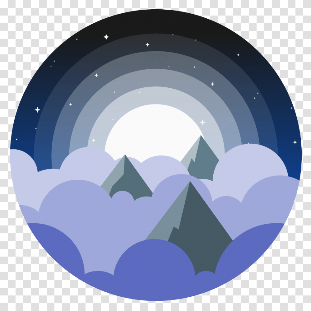 Vector Illustration Of The Tops Of Mountains Poking Half Day Half Night, Nature, Outdoors, Astronomy, Outer Space Transparent Png