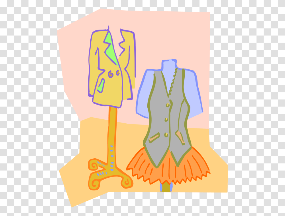 Vector Illustration Of Three Dimensional Dress Form Illustration, Poster, Coat, Tie Transparent Png