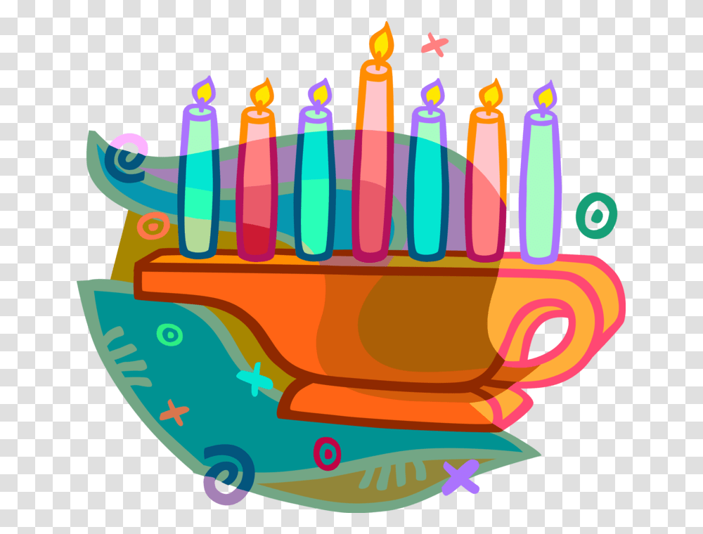 Vector Illustration Of Traditional African Kinara Candle, Cake, Dessert, Food, Birthday Cake Transparent Png