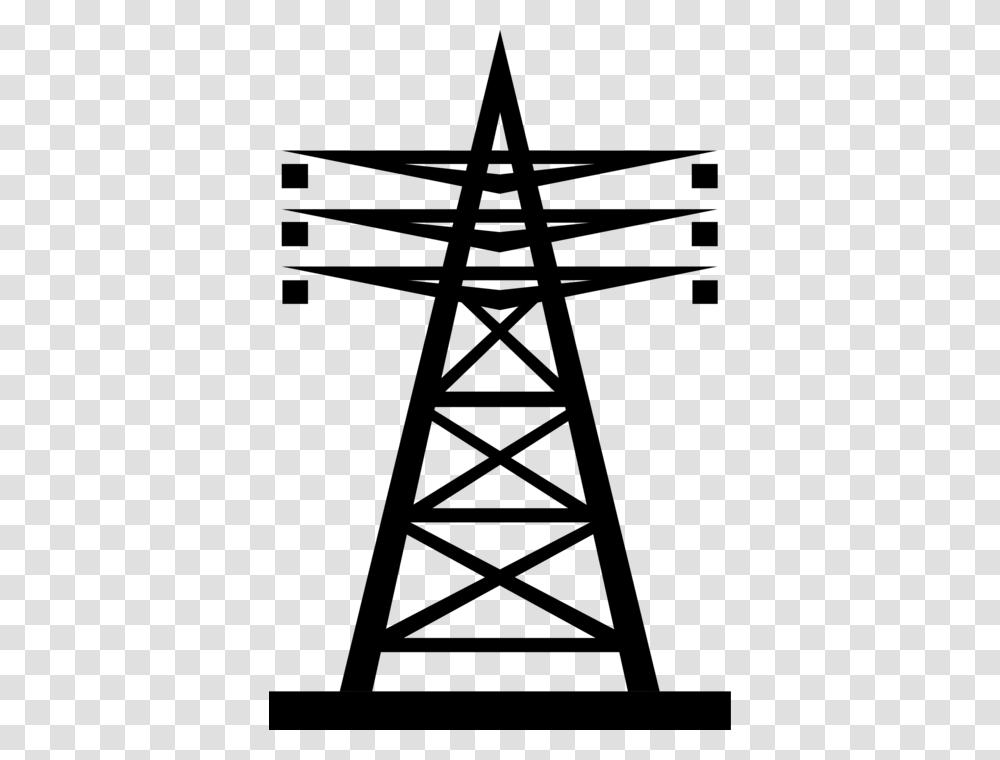Vector Illustration Of Transmission Towers Carry Electrical Vector Windmill Clipart Black And White, Gray, World Of Warcraft Transparent Png