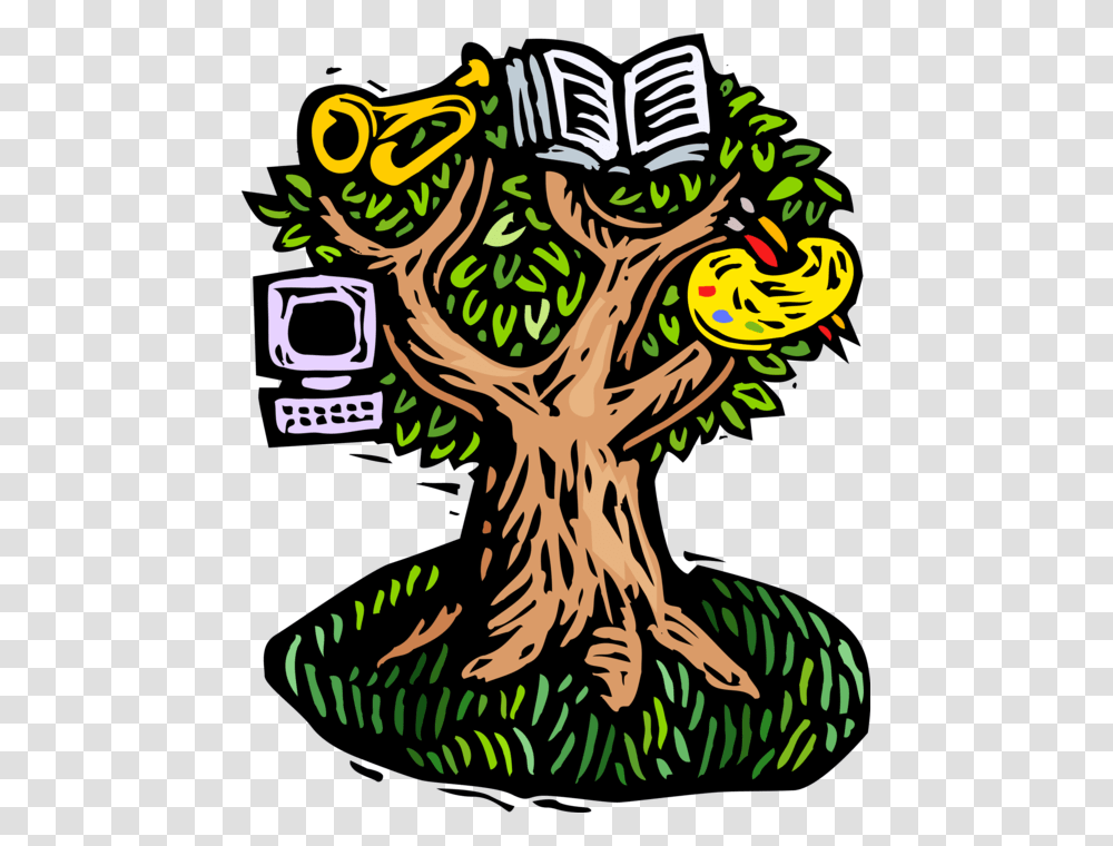 Vector Illustration Of Tree Of Life Creativity And Gifted Education, Plant, Oak, Tree Trunk Transparent Png
