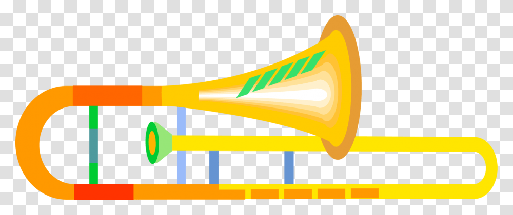 Vector Illustration Of Trombone Brass Musical Instrument Vuvuzela, Horn, Brass Section, Trumpet, Cornet Transparent Png