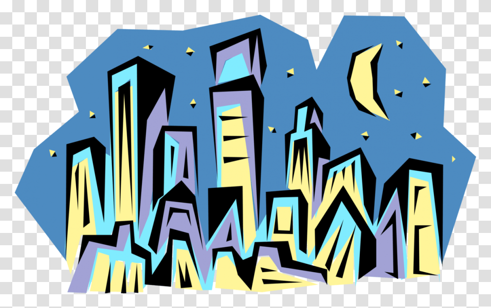 Vector Illustration Of Urban Metropolitan City Skyline Graphic Design, Graffiti Transparent Png