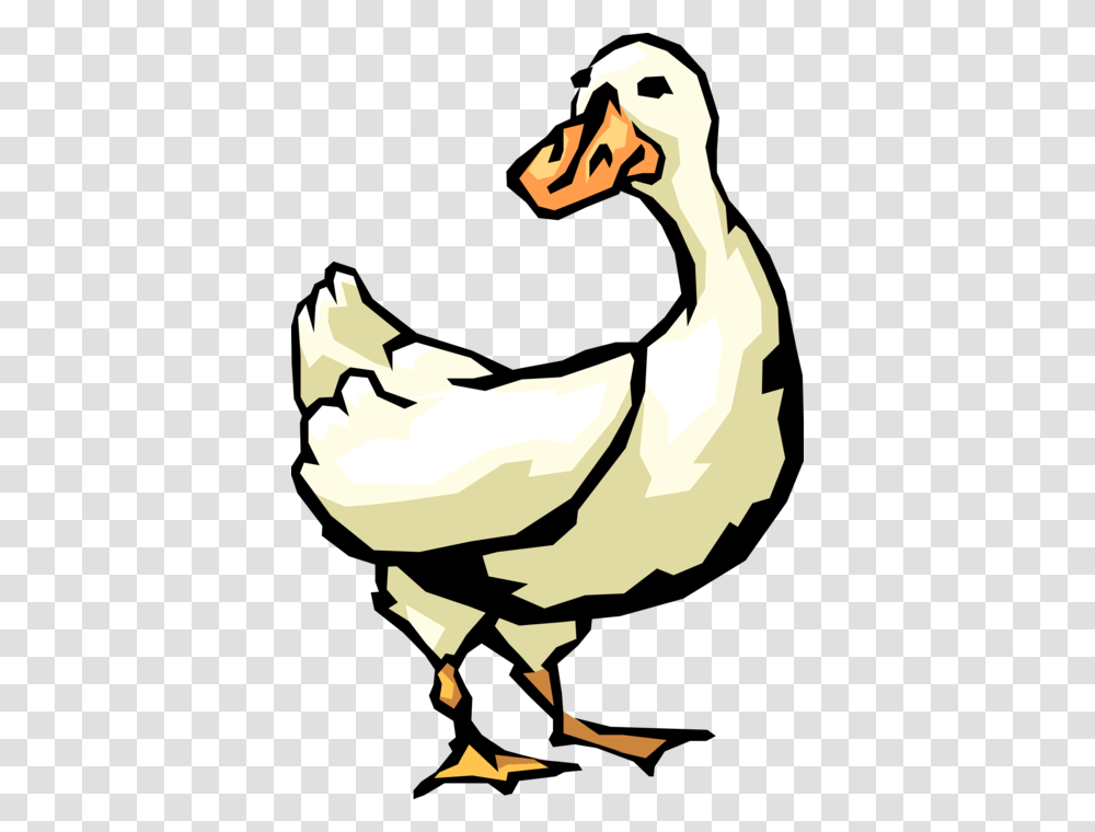 Vector Illustration Of White Waterfowl Duck Bird, Plant, Animal, Food, Hand Transparent Png