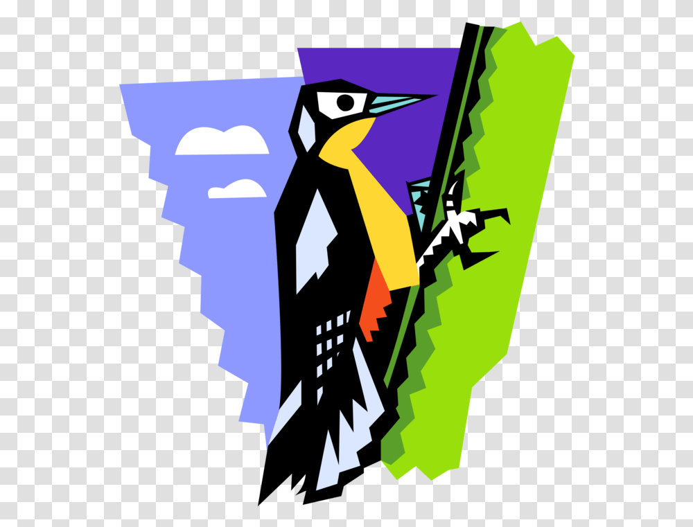 Vector Illustration Of Woodpecker Bird Woodpecker Woodpecker, Poster, Art, Graphics, Animal Transparent Png