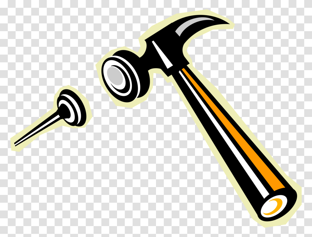 Vector Illustration Of Woodworking And Carpentry Hammer, Tool, Electronics Transparent Png