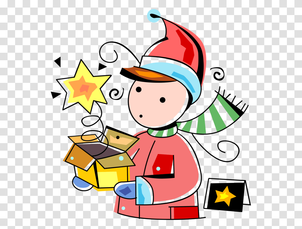 Vector Illustration Of Young Girl Is Caught By Surprise Cartoon, Star Symbol, Elf, Diwali, Snowman Transparent Png