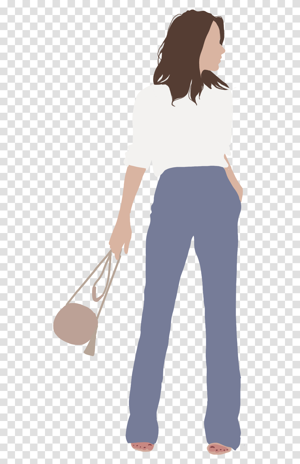 Vector Illustration Standing Human Figure, Person, Clothing, Bag, Sleeve Transparent Png