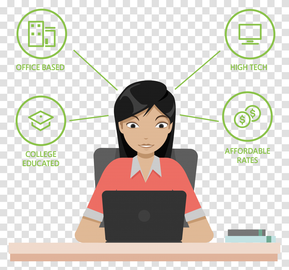 Vector Image Of A Female Xilium Virtual Assistant Cartoon, Student, Person, Sitting Transparent Png