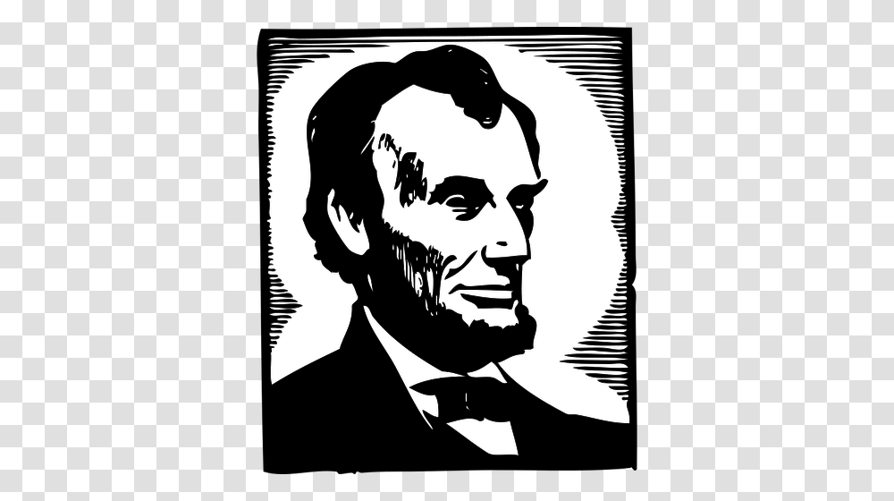 Vector Image Of Abraham Lincoln Lincoln Cartoon, Stencil, Head, Person, Human Transparent Png