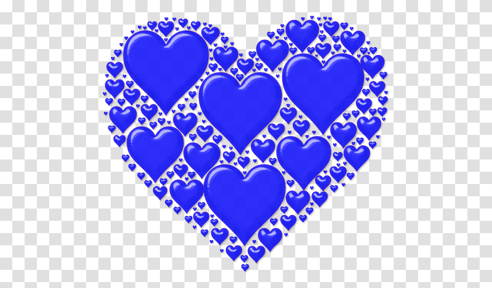 Vector Image Of Blue Heart Made Out Many Small Hearts Love Shape Blue Colour, Light, Graphics Transparent Png
