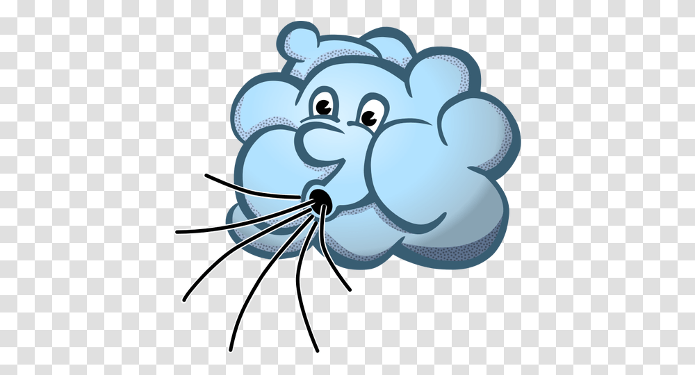 Vector Image Of Blue Mr Wind Cloud, Outdoors, Nature, Bow, Water Transparent Png