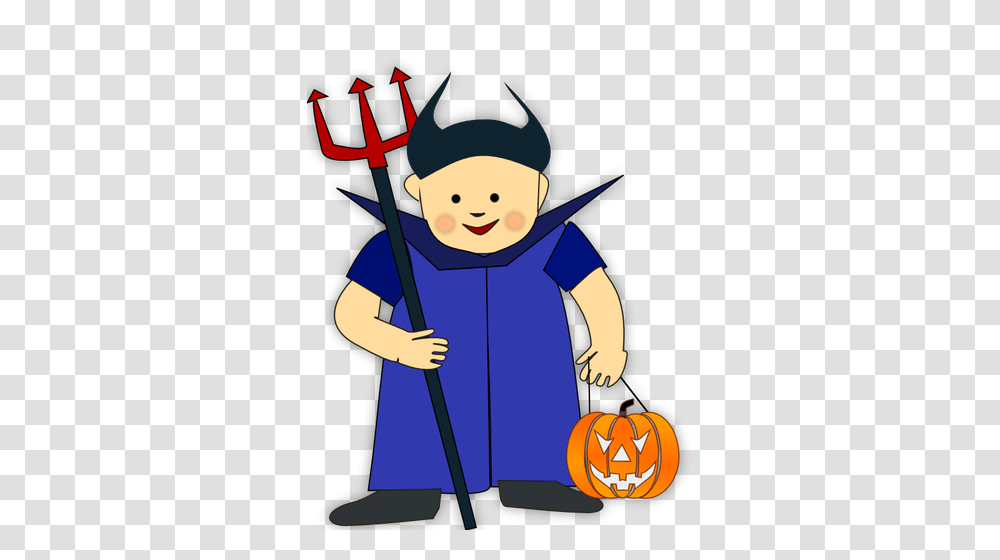 Vector Image Of Boy With Pitchfork And Pumpkin, Toy, Emblem, Weapon Transparent Png