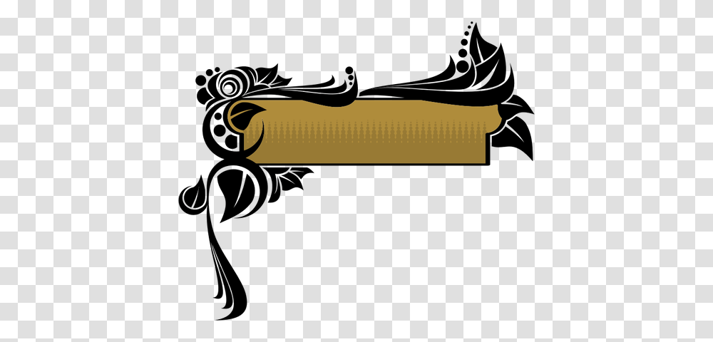 Vector Image Of Brown Rectangular Banner With A Black Decorative Banner, Scroll Transparent Png