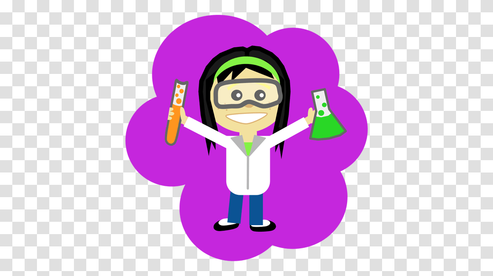 Vector Image Of Cartoon Science Girl, Outdoors, Female, Label Transparent Png