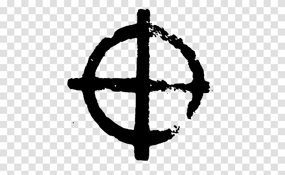 Vector Image Of Cross And Circle Modern Ornament Tattoo Kreis Mit Kreuz, Gray, World Of Warcraft Transparent Png