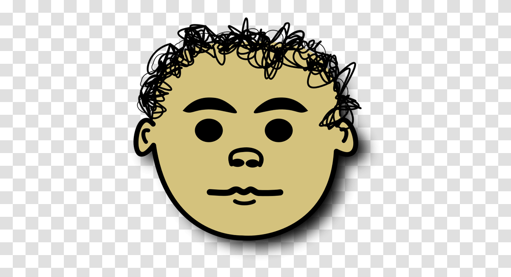 Vector Image Of Curly Hair Kid Avatar Gambar Animasi Rambut Keriting, Head, Face, Stencil, Logo Transparent Png