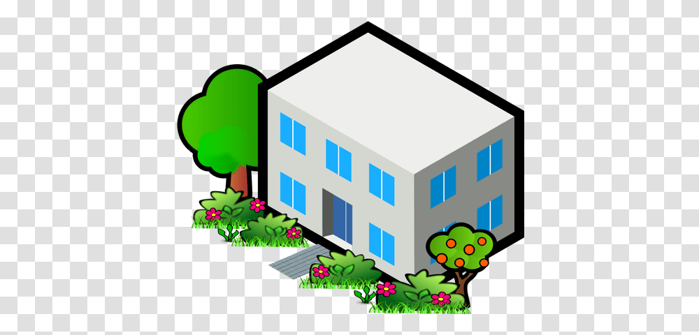 Vector Image Of Flat Roof House, Housing, Building Transparent Png