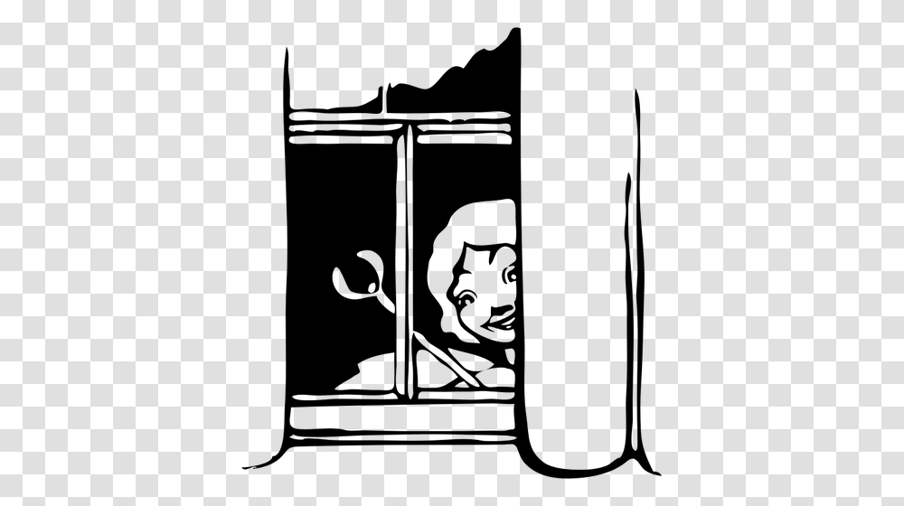 Vector Image Of Girl Looking Out Window, Gray, World Of Warcraft Transparent Png