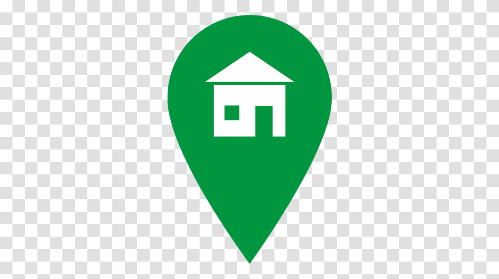 Vector Image Of Location Pointer With Home Sign, Plectrum, First Aid, Rainforest, Vegetation Transparent Png