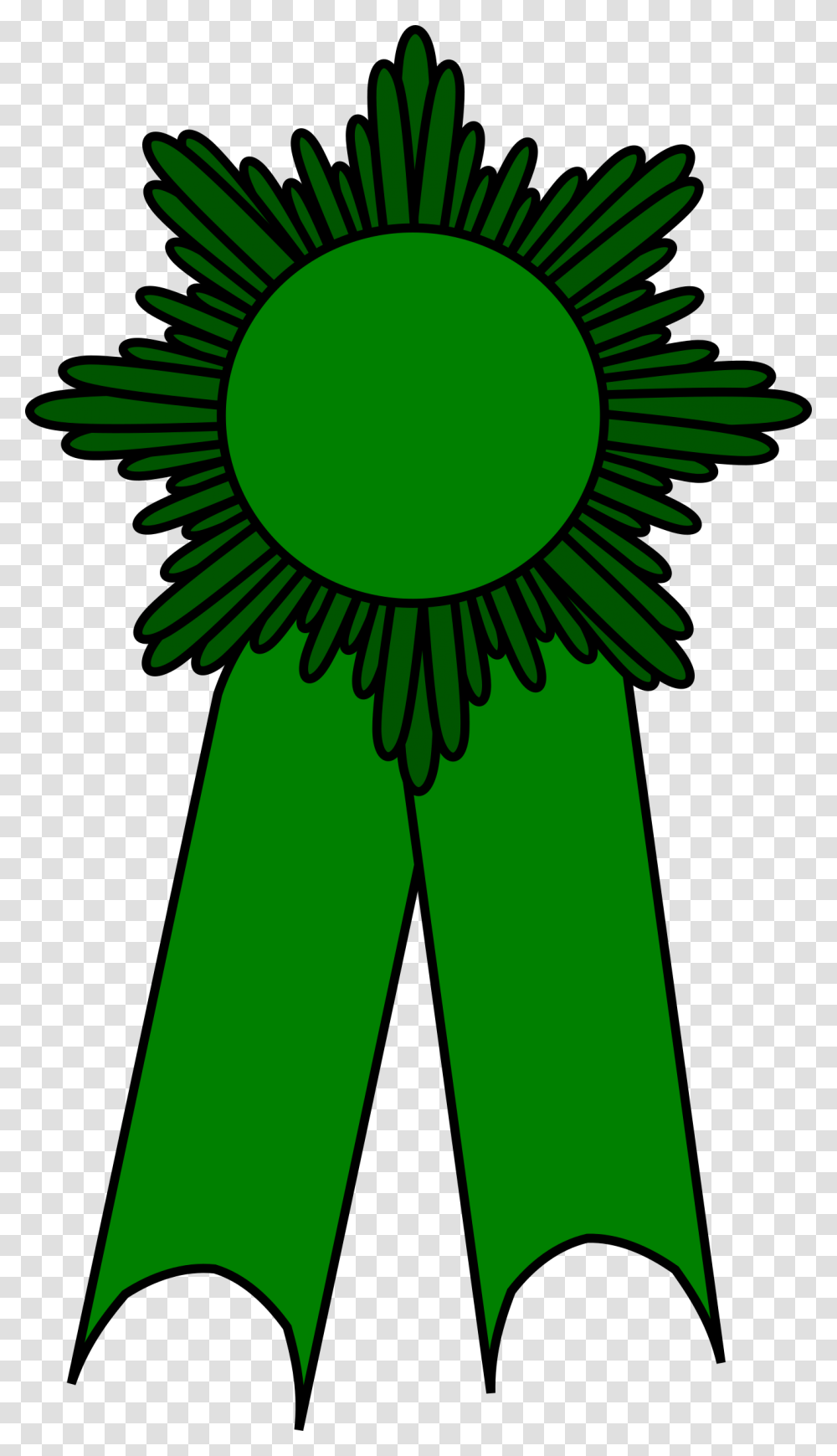 Vector Image Of Medal With A Green Ribbon Free Svg Ribbons For Awards For Girl Scouts, Logo, Symbol, Trademark, Badge Transparent Png