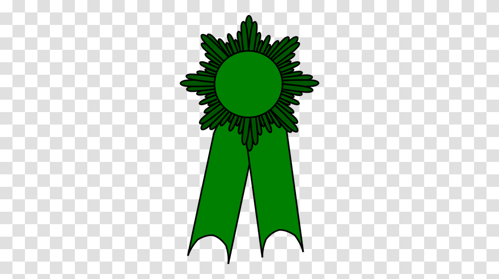 Vector Image Of Medal With A Green Ribbon, Logo, Trademark, Plant Transparent Png