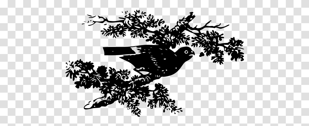 Vector Image Of Pigeon On A Tree Branch Clip Art, Gray, World Of Warcraft Transparent Png