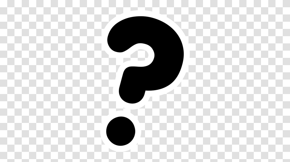 Vector Image Of Primary Question Mark Black And White Icon, Stencil, Label Transparent Png
