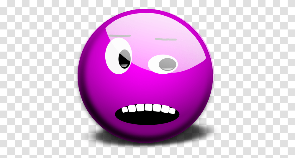 Vector Image Of Purple Scared Smiley, Bowling Ball, Sport, Sports, Disk Transparent Png