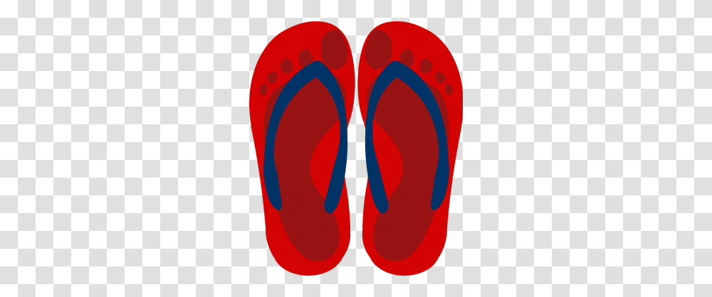 Vector Image Of Red Flip Flops With Feet Imprint Design And Blue, Apparel, Flip-Flop, Footwear Transparent Png