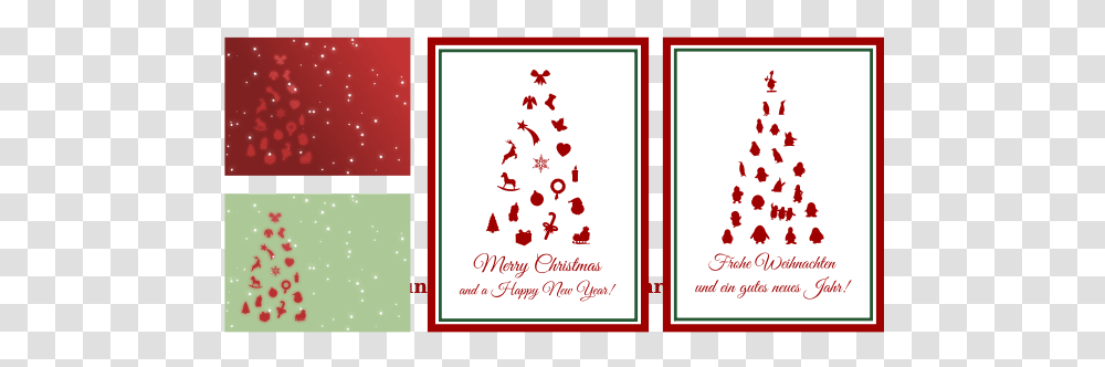 Vector Image Of Set Of Christmas Cards In English And, Tree, Plant, Ornament Transparent Png