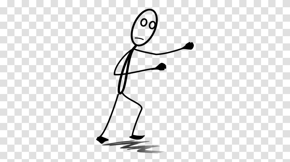 Vector Image Of Stick Man Figure In Fighting Position Public, Gray, World Of Warcraft Transparent Png