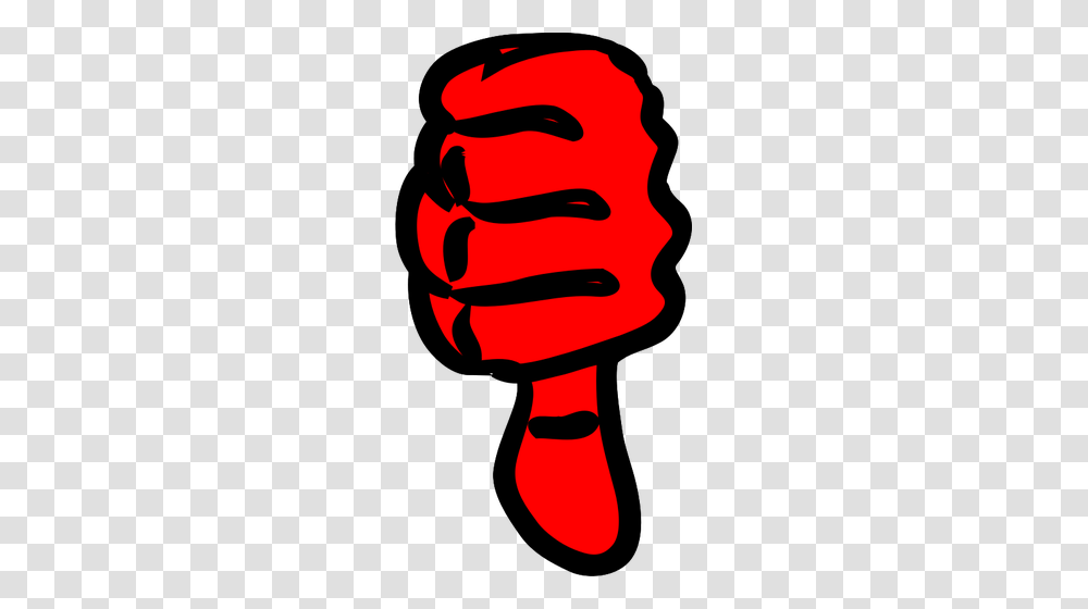Vector Image Of Strong Red Hand Thumbs Down, Mouth, Glass Transparent Png