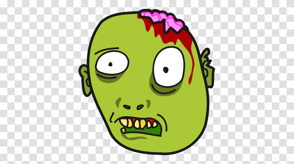Vector Image Of Zombie With Bleeding Brain, Face, Teeth, Mouth, Plant Transparent Png