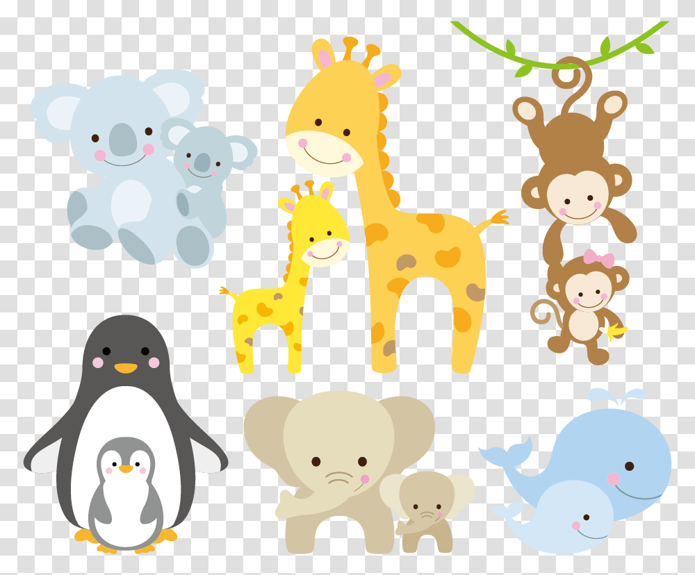 Vector Infant Giraffe Animal Illustration Free Cute Monkey Clipart, Penguin, Doodle, Drawing Transparent Png